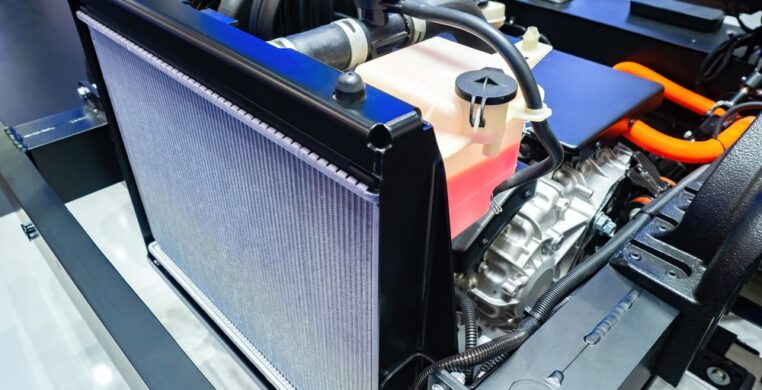 Cooling,Radiator,In,Car.,Car,Manufacturing.,Concept,-,Replacement,Of